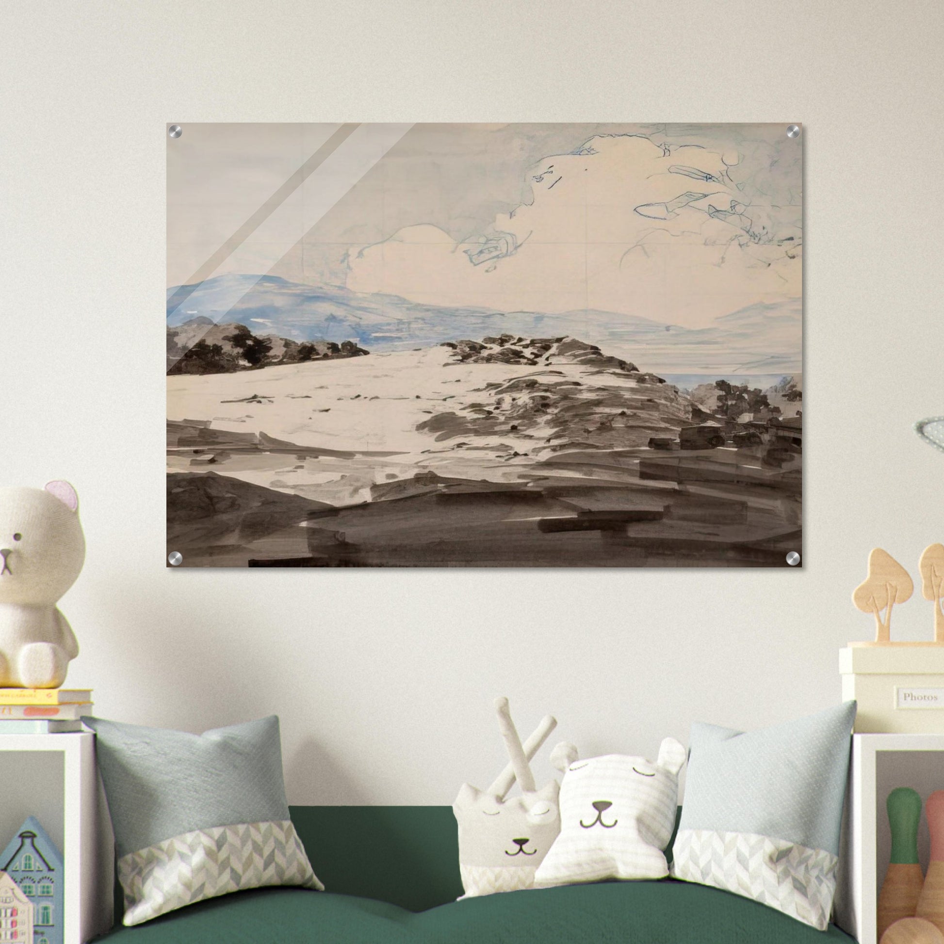 Sheep Pasture, Cornish, New Hampshire - Maxfield Parrish Acrylic Print - 70x100 cm / 28x40″ inches