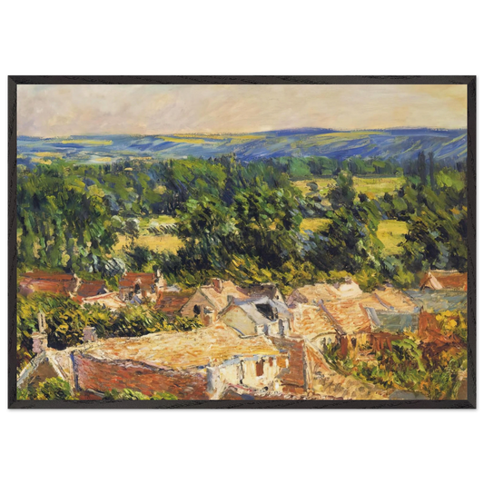 View on village of Giverny - claude monet 70x100 cm / 28x40 inches Framed Art Print – Black Wooden Frame