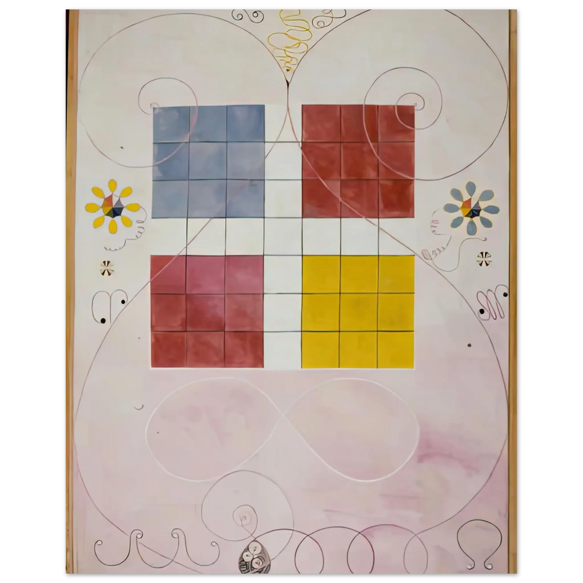 Hilma af Klint - DE TIO ST RSTA N 10 ALDERDOMEN 1907 Wall art - 70x100 cm / 28x40 Inches - Premium Wooden Framed Poster With Fine Art Paper - Wood frame