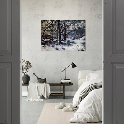 Melting Snow. Fontainbleau - Paul Cézanne Brushed Aluminum Print - 70x100 cm / 28x40 inches | Paul Cézanne Aluminum Print | Paul Cézanne Prints