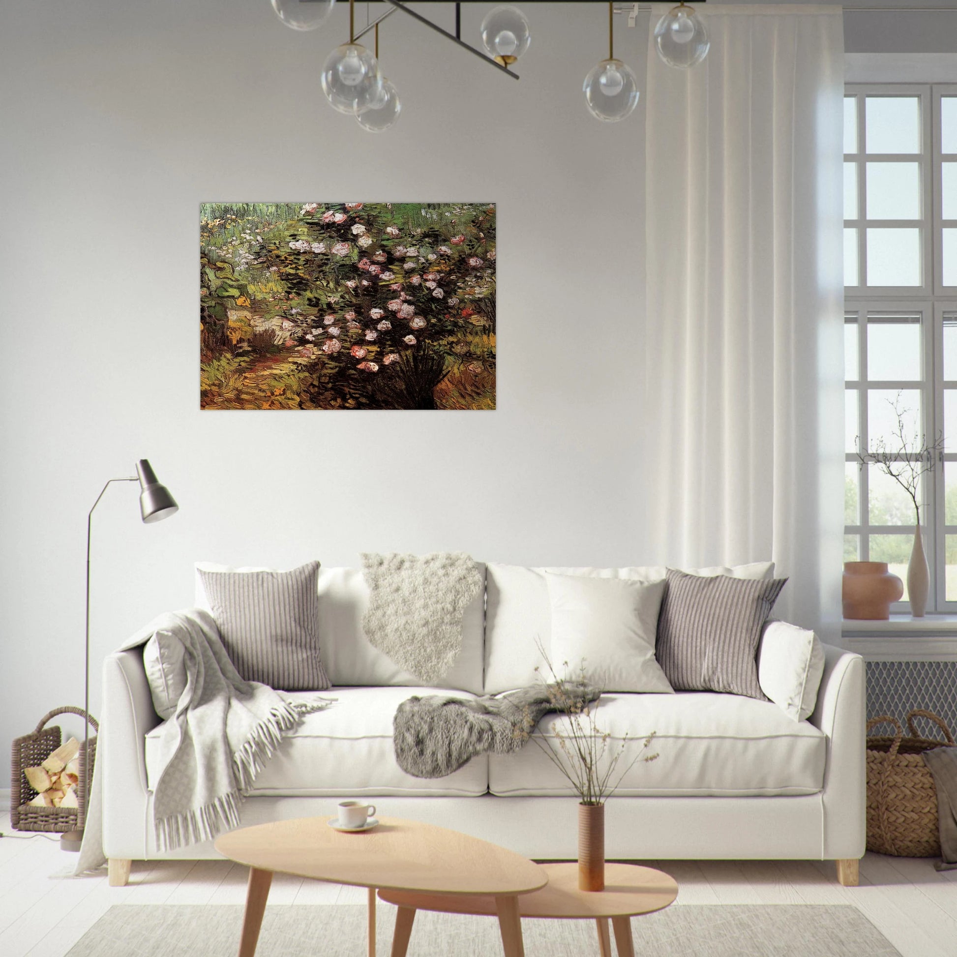 Rosebush in Blossom - Vincent van Gogh Brushed Aluminum Print - 70x100 cm / 28x40 inches | Vincent van Gogh Aluminum Print | Vincent van Gogh Prints
