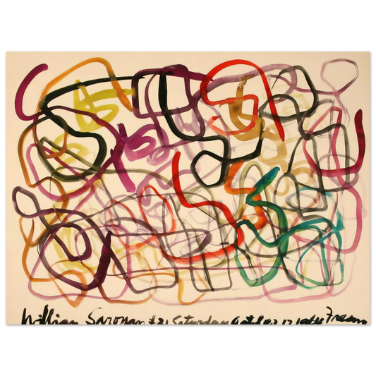 William Saroyan - #21 Saturday October 17, 1964 Fresno - 1964  75x100 cm / 30x40inches Fine Art Poster