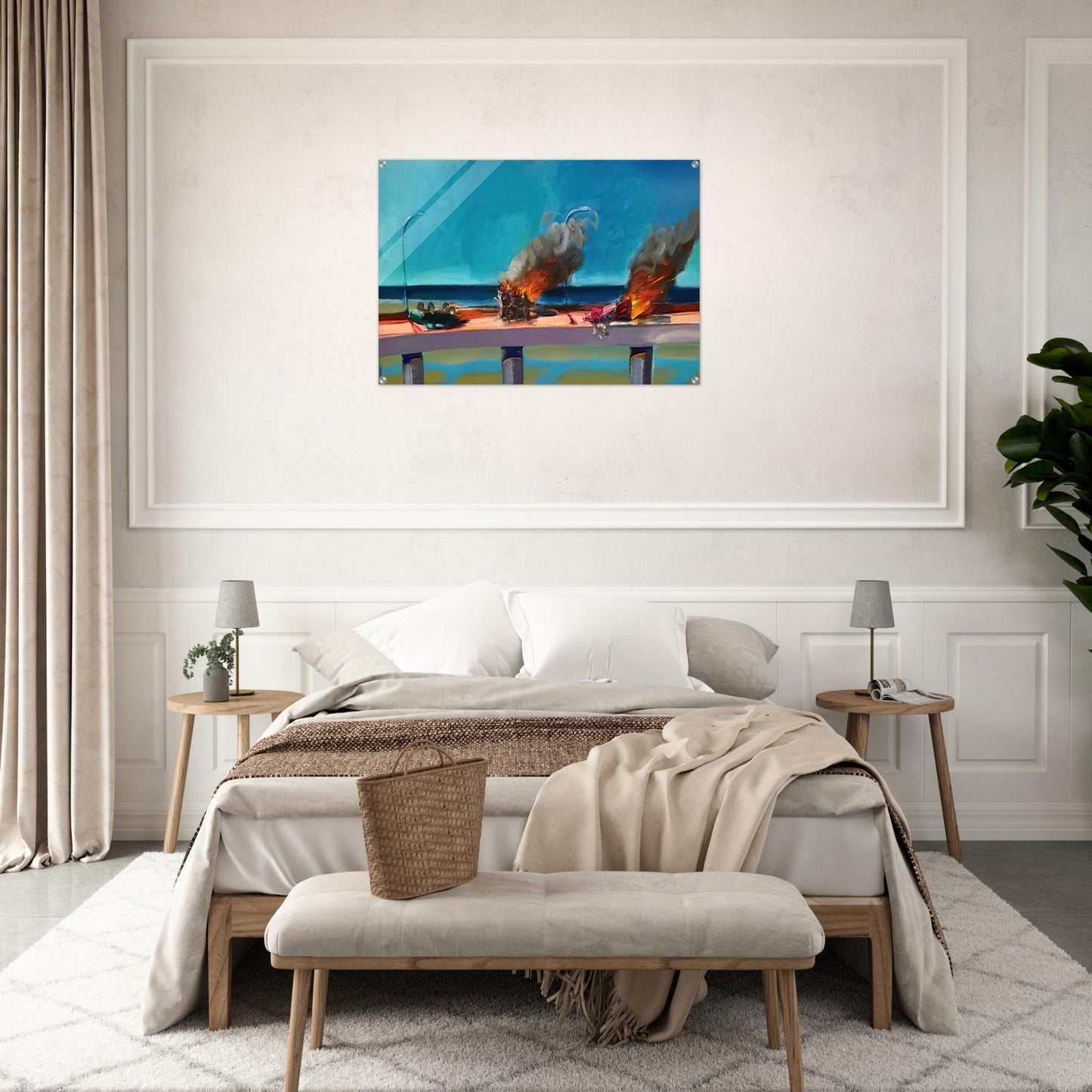 Longo Crash - 1982 - Carlos Almaraz Acrylic Print - 70x100 cm / 28x40″ inches | Carlos Almaraz Wall Art | Carlos Almaraz Prints