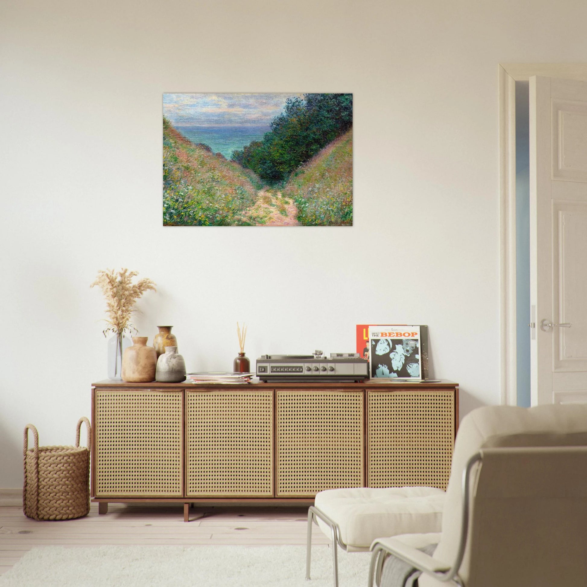 Path at La Cavee, Pourville - claude monet Brushed Aluminum Print - 70x100 cm / 28x40 inches | claude monet Aluminum Print | claude monet Prints