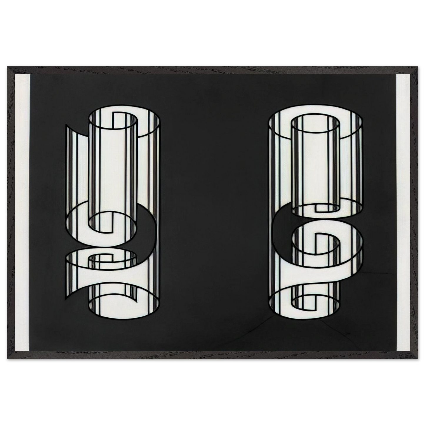 ROLLED WRONGLY 1931 - Josef Albers 70x100 cm / 28x40 inches Framed Art Print – Black Wooden Frame