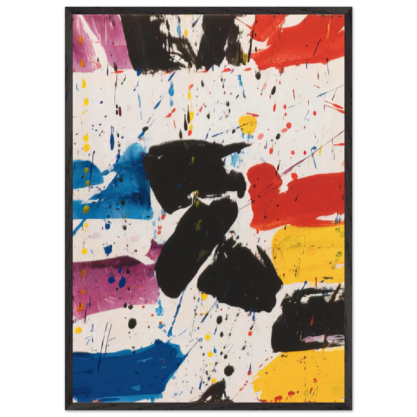 Hommage to Alfred Jensen - Sam Francis 70x100 cm / 28x40 inches Framed Art Print – Black Wooden Frame