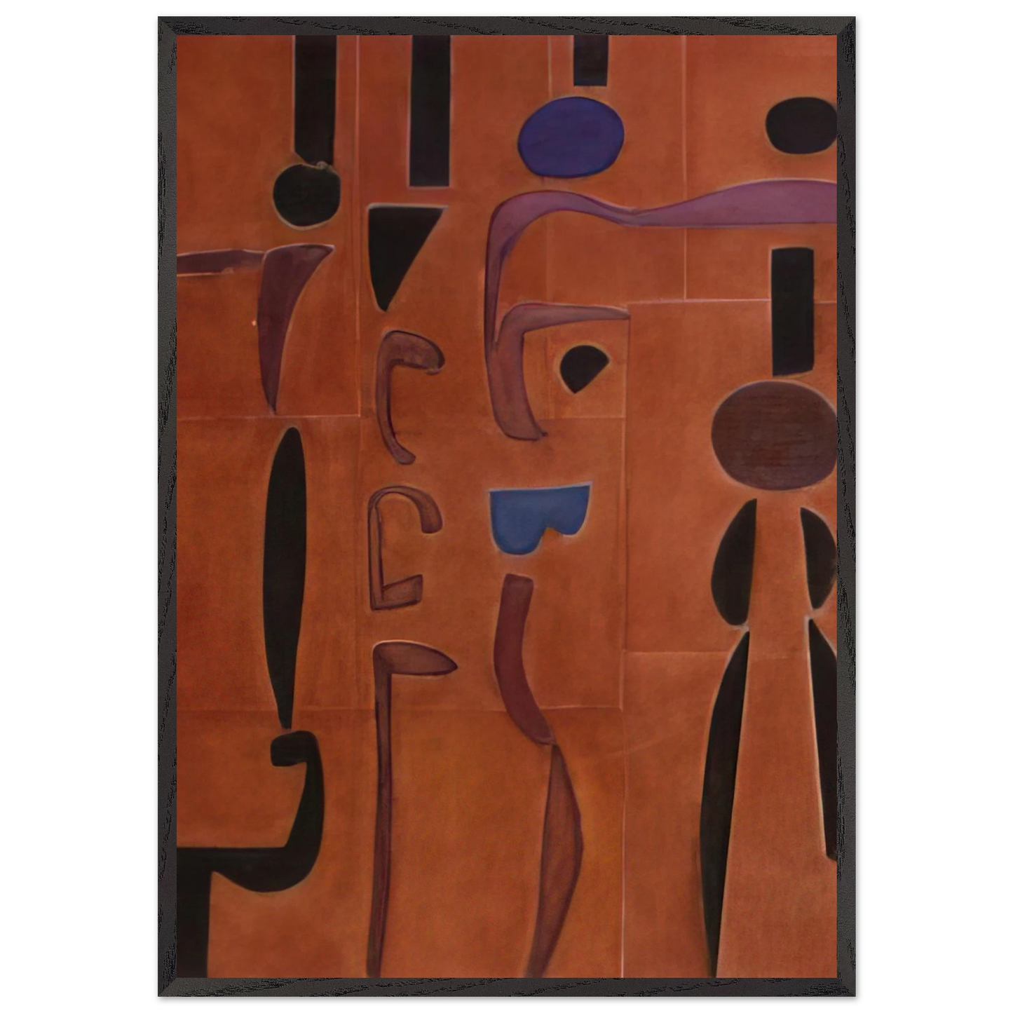 Terracotta - 2004 United States - Will Barnet 70x100 cm / 28x40 inches Framed Art Print – Black Wooden Frame