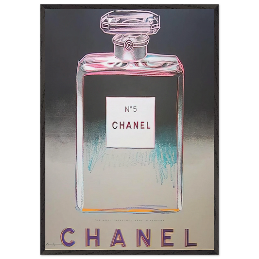 Chanel No 5 - Andy Warhol 70x100 cm / 28x40 inches Framed Art Print – Black Wooden Frame
