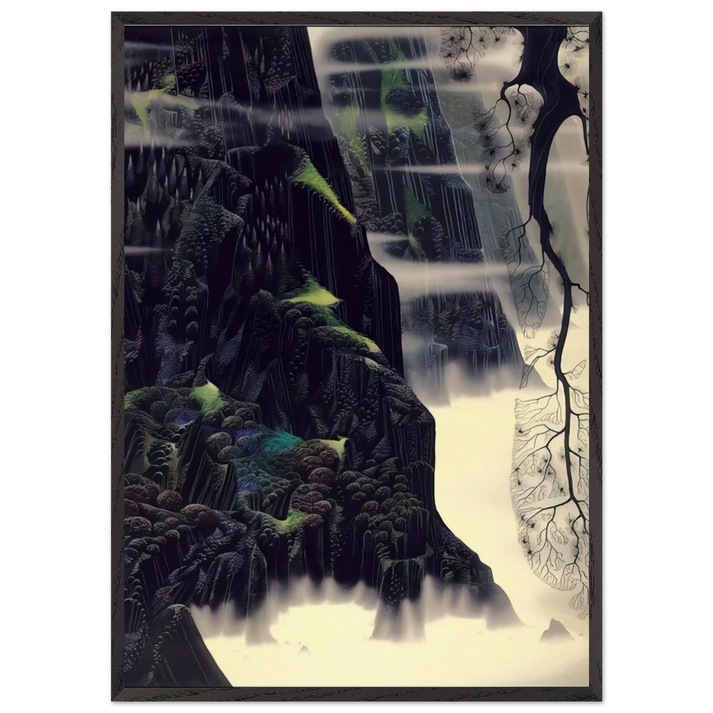 Gray Dawn - Eyvind Earle 70x100 cm / 28x40 inches Framed Art Print – Black Wooden Frame