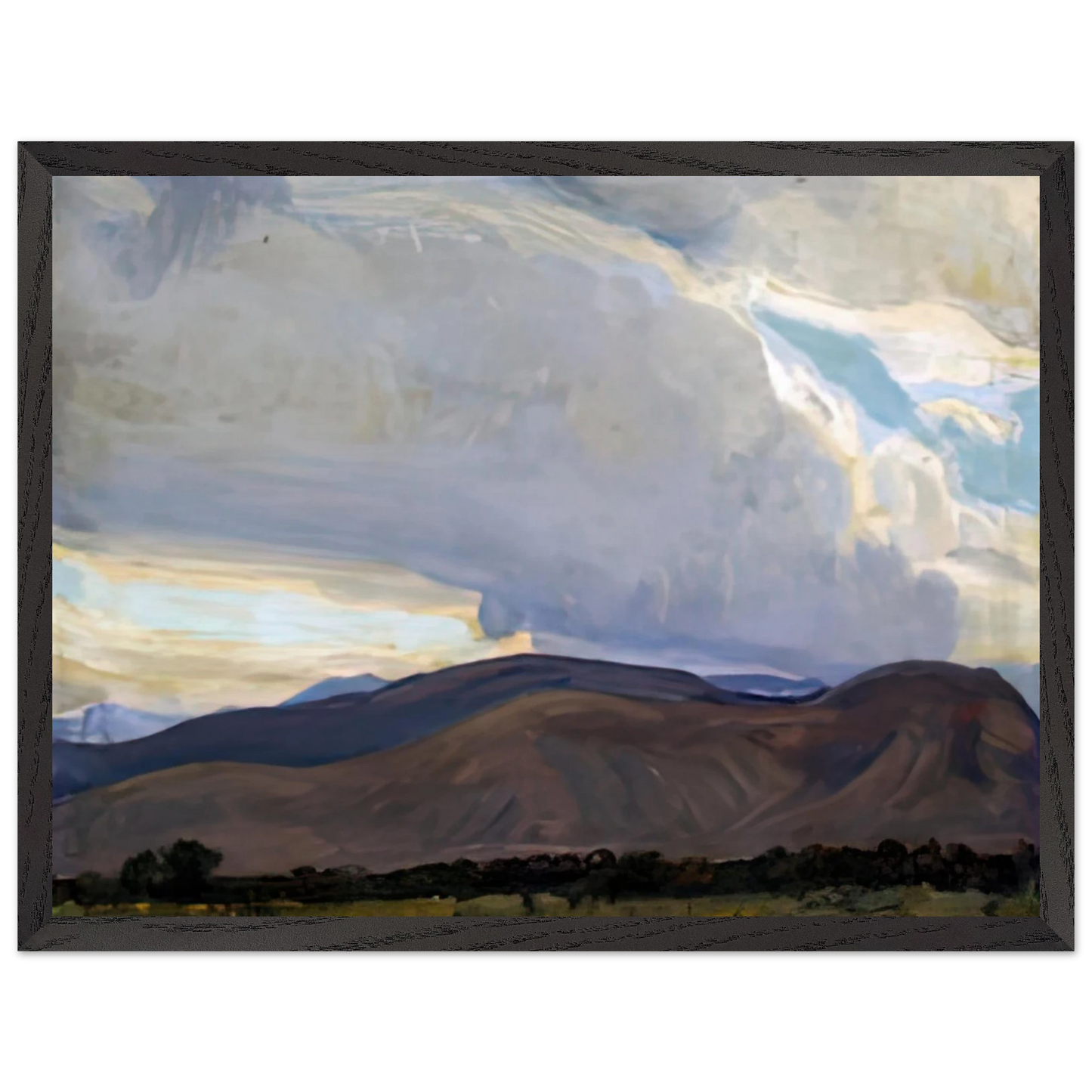 Maynard Dixon - STORM FROM THE SIERRA 1937 Wall art - 15x20 cm / 6x8 inches - Premium Wooden Framed Poster With Fine Art Paper-canvas - White frame