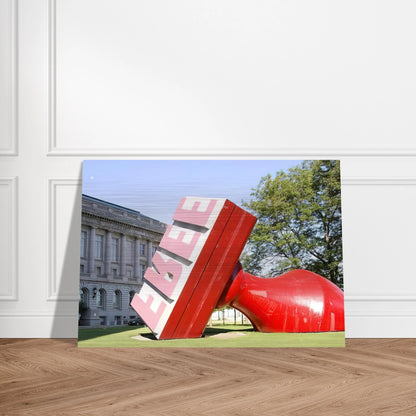 FREE STAMP AT CLEVELAND CITY HALL COLLABORATION WITH VAN BRUGGEN - Claes Oldenburg Brushed Aluminum Print - 70x100 cm / 28x40 inches | Claes Oldenburg Aluminum Print | Claes Oldenburg Prints