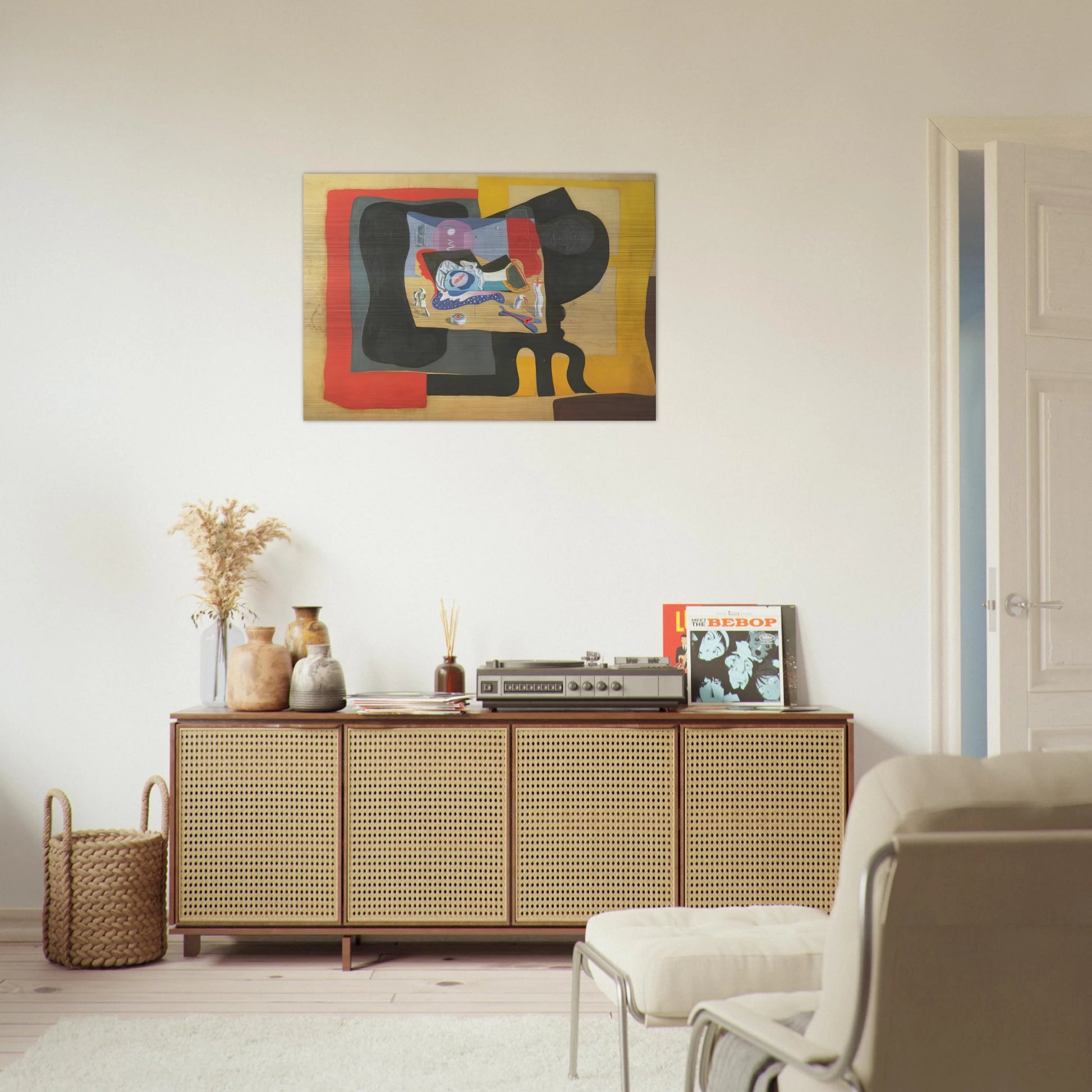 STILL LIFE WITH MOONIGHT - Salvador Dali Brushed Aluminum Print - 70x100 cm / 28x40 inches | Salvador Dali Aluminum Print | Salvador Dali Prints