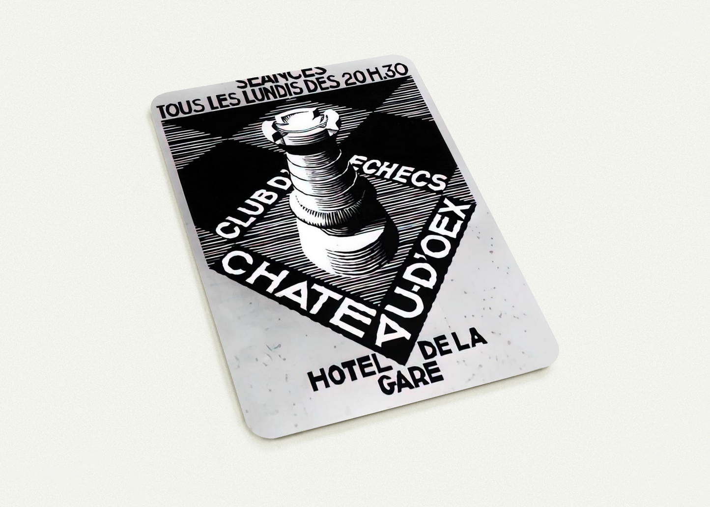 ADVERTISEMENT CHESS CLUB CHATEAU DOEX JULY 1936 1936 By MC Escher Pack of 10 Post Cards | MC Escher Post Cards | A6 (10.5 x 14.8 cm) - 4.1 x 5.8 inches