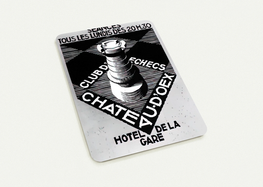 ADVERTISEMENT CHESS CLUB CHATEAU DOEX JULY 1936 1936 By MC Escher Pack of 10 Post Cards | MC Escher Post Cards | A6 (10.5 x 14.8 cm) - 4.1 x 5.8 inches