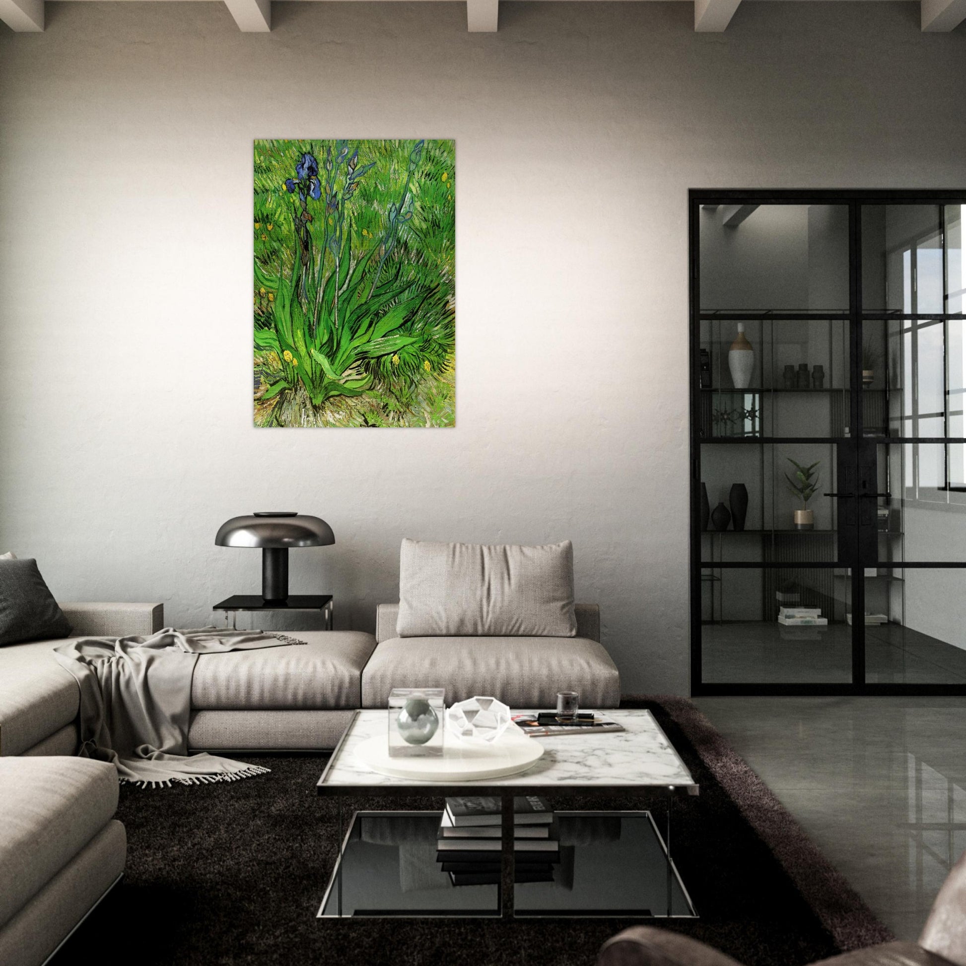 The Iris - Vincent van Gogh Brushed Aluminum Print - 70x100 cm / 28x40 inches | Vincent van Gogh Aluminum Print | Vincent van Gogh Prints