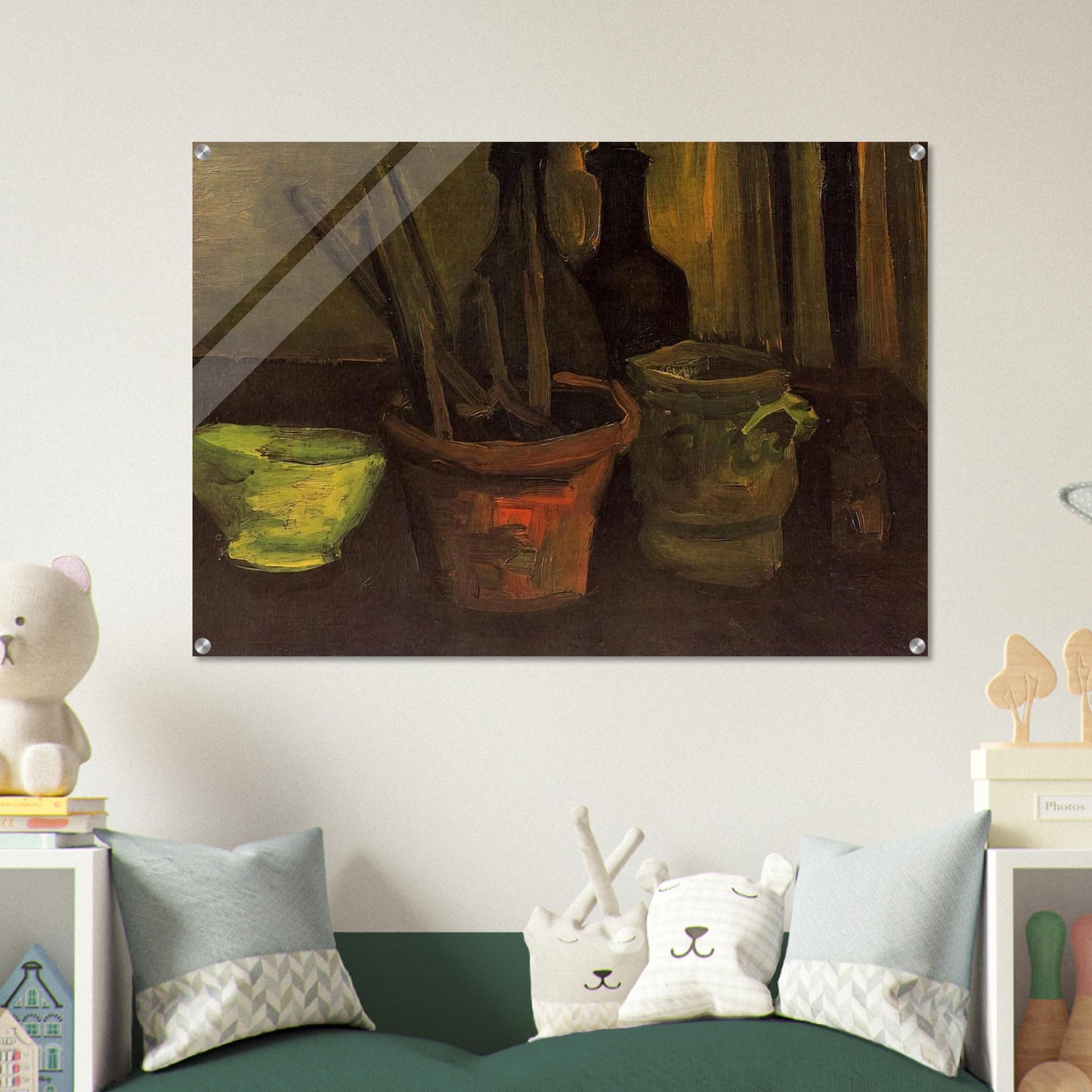 Still Life of Paintbrushes in a Flowerpot - Vincent van Gogh Acrylic Print - 70x100 cm / 28x40″ inches