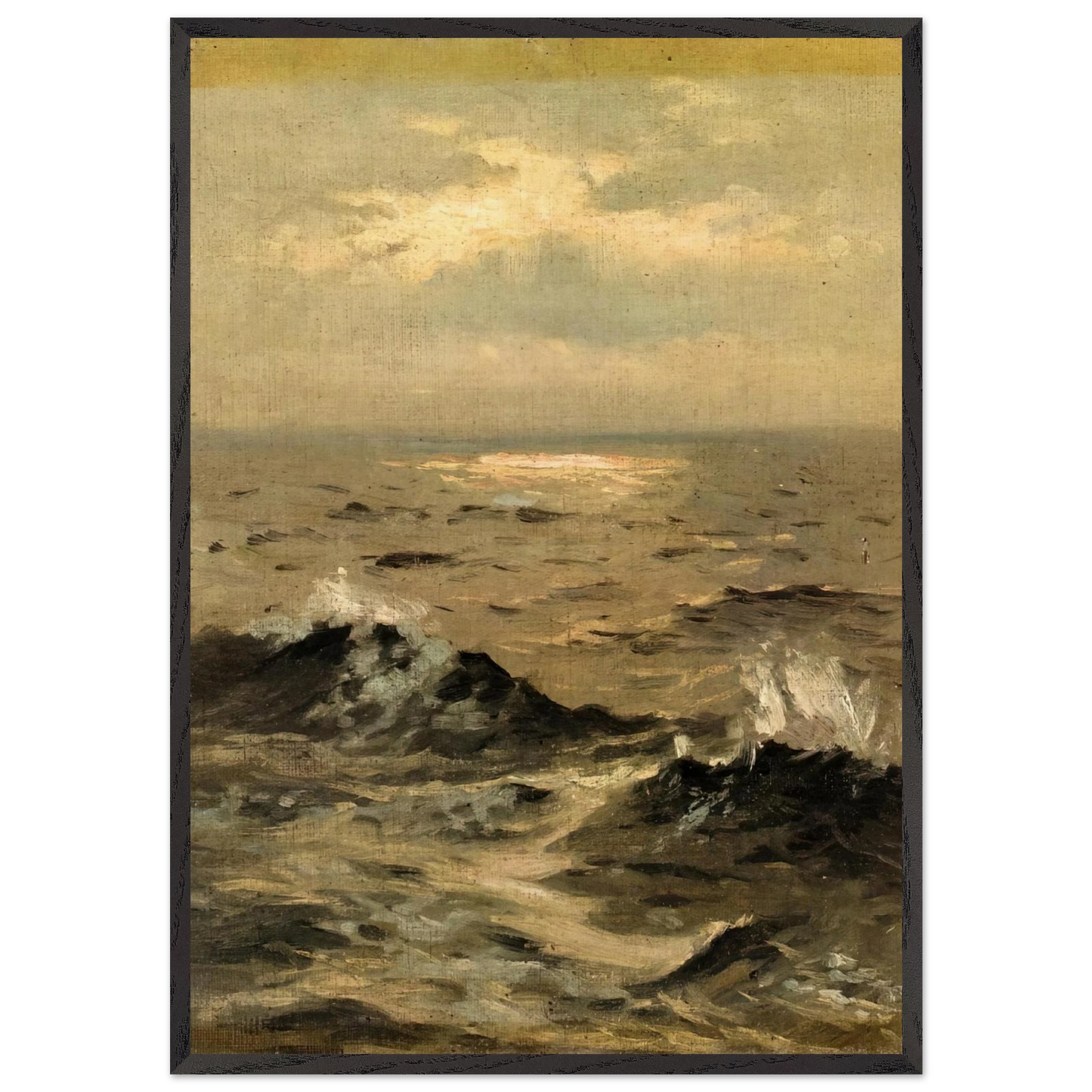 Seascape N3 - John Singer Sargent 70x100 cm / 28x40 inches Framed Art Print – Black Wooden Frame