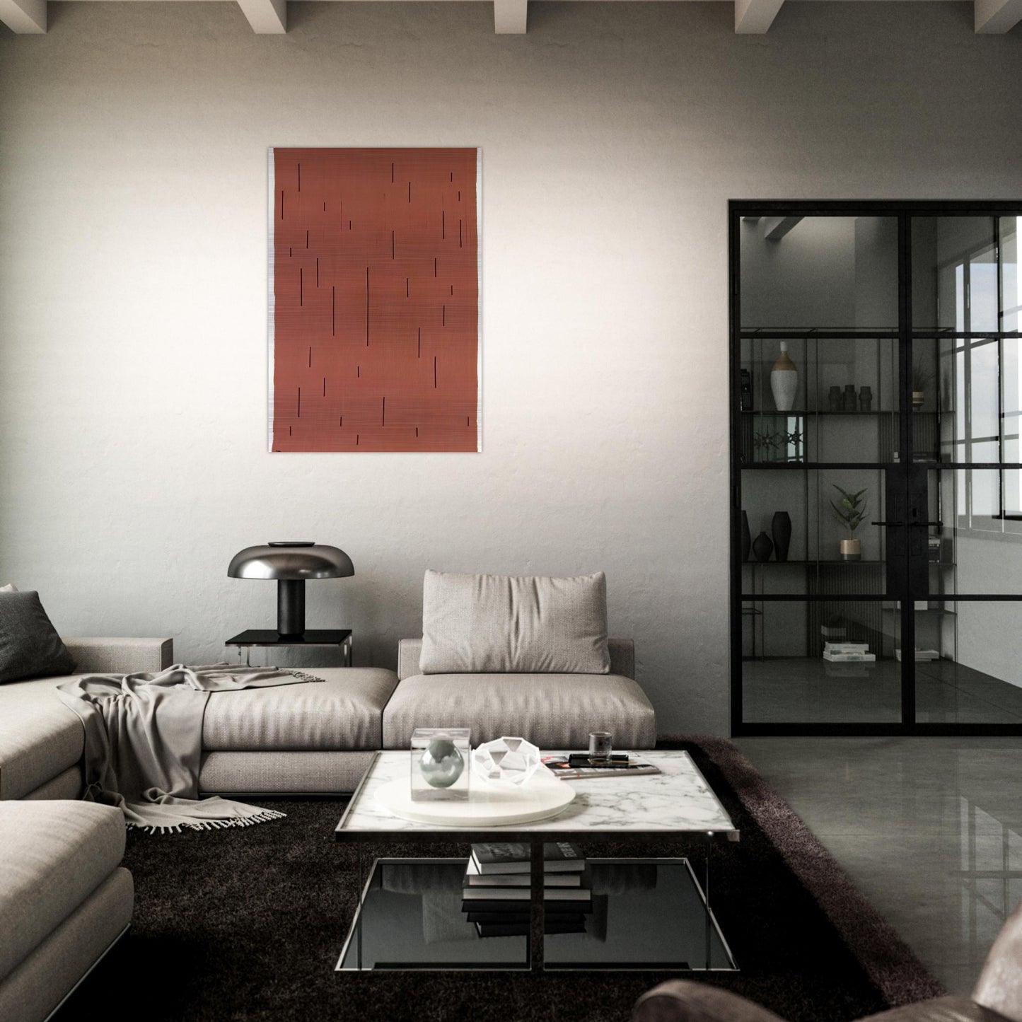 WITH VERTICALS 1946 - Anni Albers Brushed Aluminum Print - 70x100 cm / 28x40 inches | Anni Albers Aluminum Print | Anni Albers Prints
