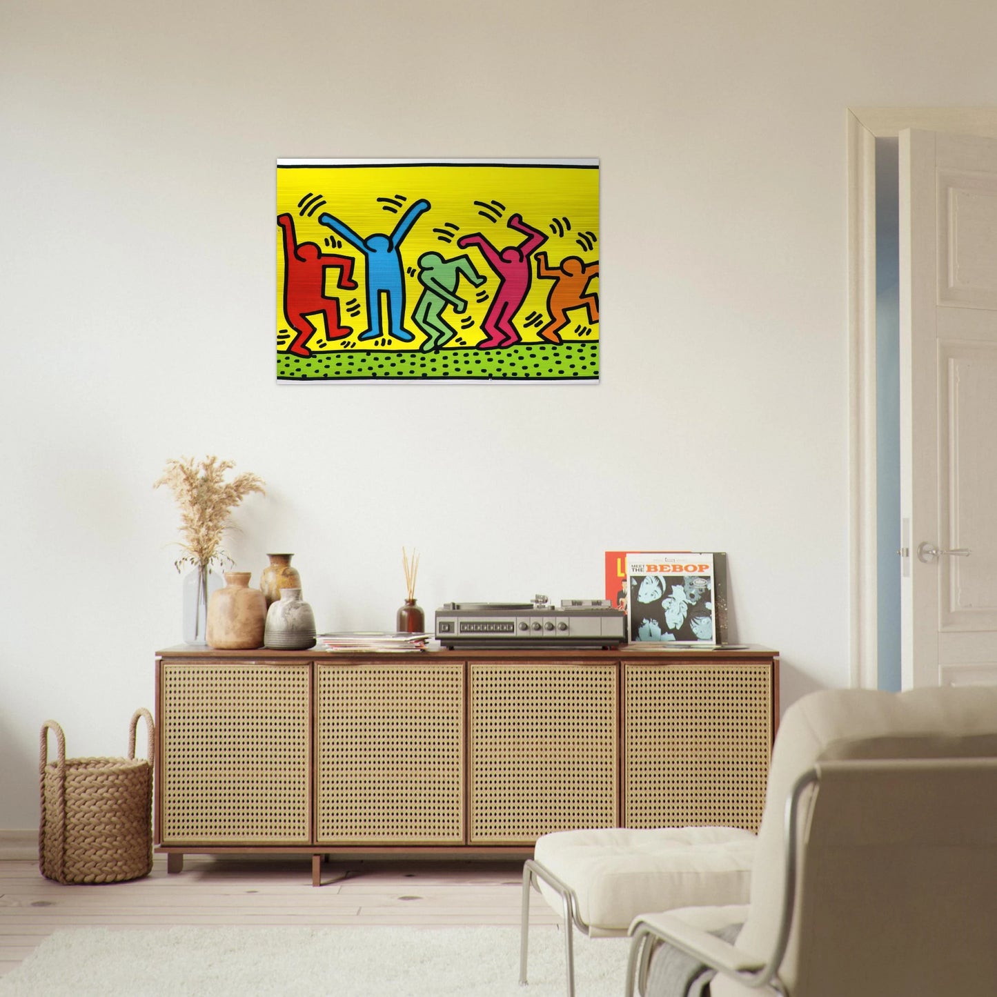 UNTITLED DANCE 1987 - Keith Haring Brushed Aluminum Print - 70x100 cm / 28x40 inches | Keith Haring Aluminum Print | Keith Haring Prints | Keith Haring Art For Sale