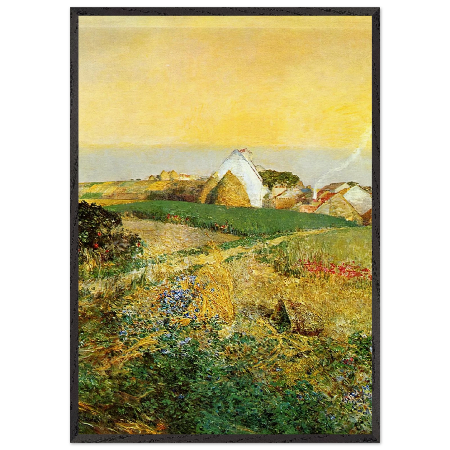 Villers-le-Bel aka The Enchanted Hour - Childe Hassam 70x100 cm / 28x40 inches Framed Art Print – Black Wooden Frame