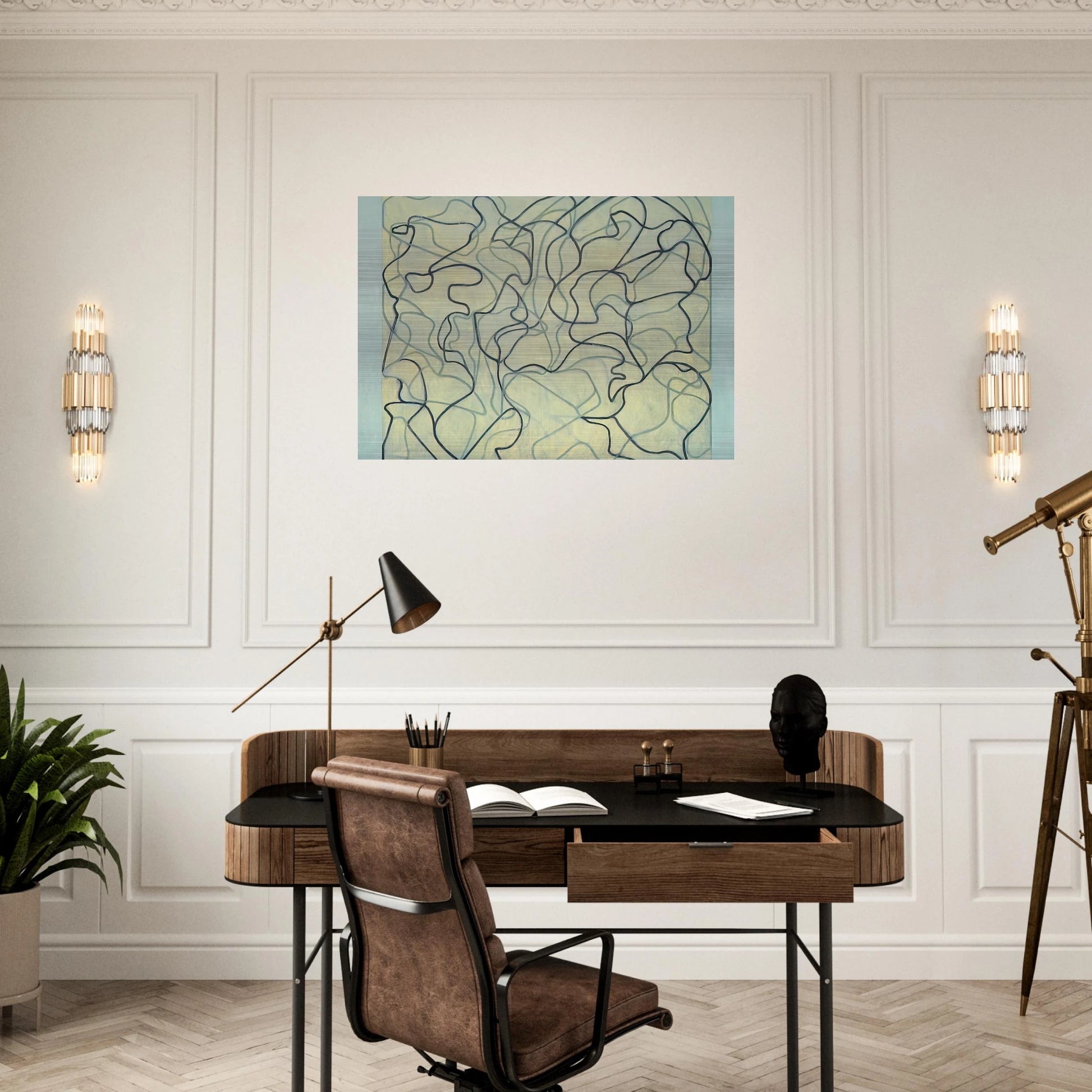 First Letter - 2009 - Brice Marden Brushed Aluminum Print - 70x100 cm / 28x40 inches | Brice Marden Aluminum Print | Brice Marden Prints