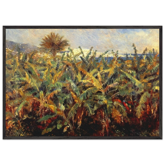 Field of Banana Trees - Pierre-Auguste Renoir 70x100 cm / 28x40 inches Framed Art Print – Black Wooden Frame