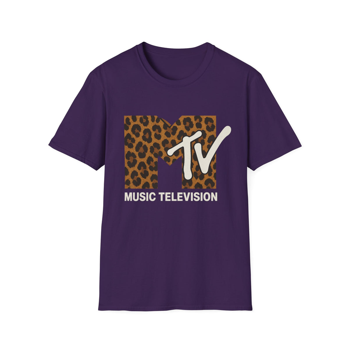 Vintage MTV Cheetah Print Grafisch T-Shirt Retro Muziek Televisie 80s 90s Throwback Band Shirt Unisex Dierenprint Rock Shirt