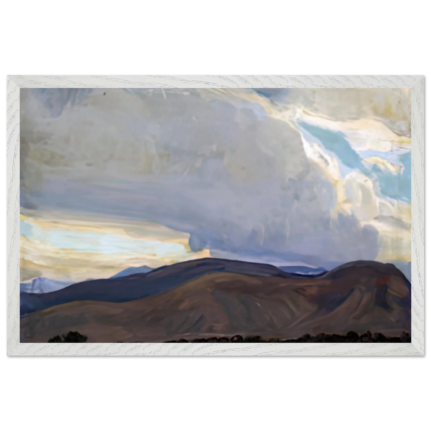 Maynard Dixon - STORM FROM THE SIERRA 1937 Wall art - 50x70 cm / 20x28 inches - Premium Wooden Framed Poster With Fine Art Paper-canvas - White frame