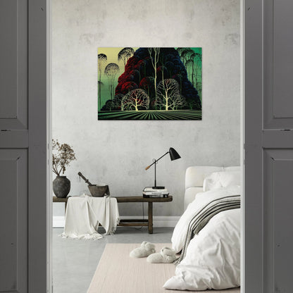 Eucalyptus Forest - Eyvind Earle Brushed Aluminum Print - 70x100 cm / 28x40 inches | Eyvind Earle Aluminum Print | Eyvind Earle Prints