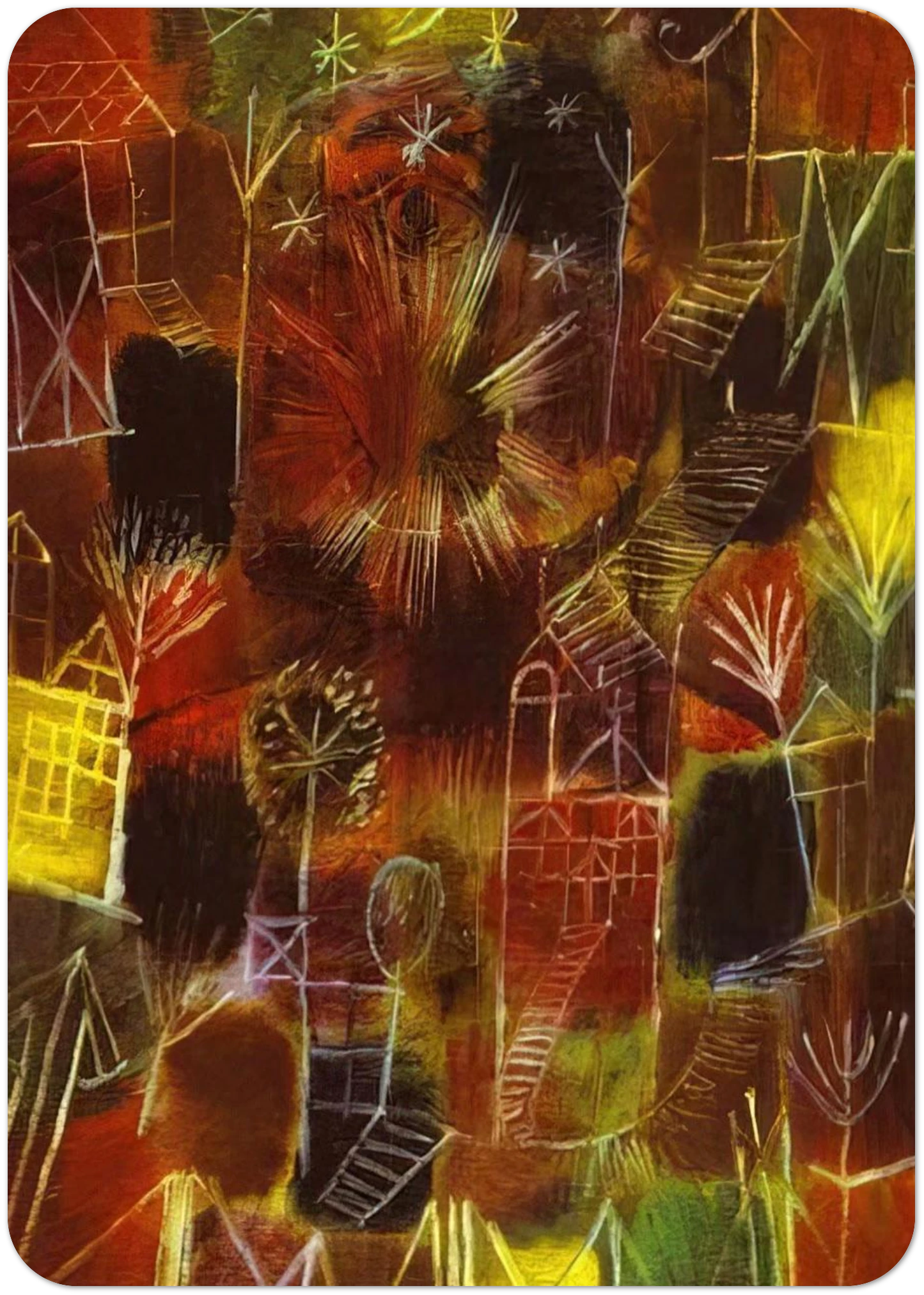 COSMIC COMPOSITION 1919 By Paul Klee Pack of 10 Post Cards | Paul Klee Post Cards | A6 (10.5 x 14.8 cm) - 4.1 x 5.8 inches