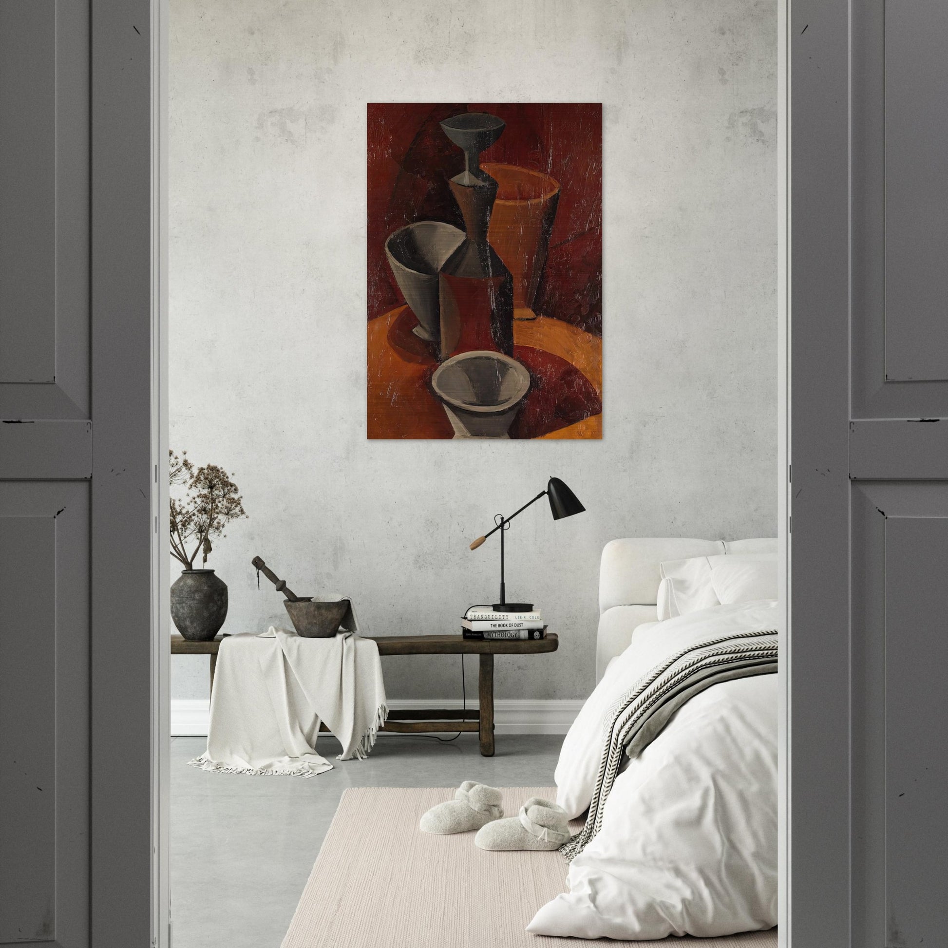 Pitcher and Bowls - 1908 - Pablo Picasso Brushed Aluminum Print - 70x100 cm / 28x40 inches | Pablo Picasso Aluminum Print | Pablo Picasso Prints