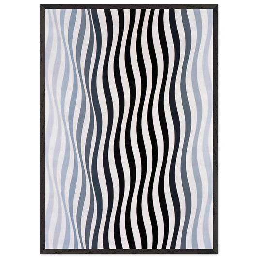 ARREST 1 1965 - Bridget Riley 70x100 cm / 28x40 inches Framed Art Print – Black Wooden Frame