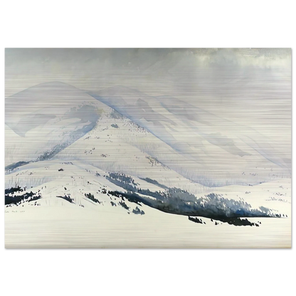 Snowy Mountain - Eyvind Earle Brushed Aluminum Print - 70x100 cm / 28x40 inches | Eyvind Earle Aluminum Print | Eyvind Earle Prints