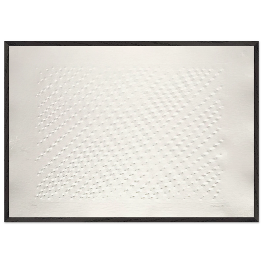Untitled Hommage a Santomaso - Spatialism - Enrico Castellani 70x100 cm / 28x40 inches Framed Art Print – Black Wooden Frame