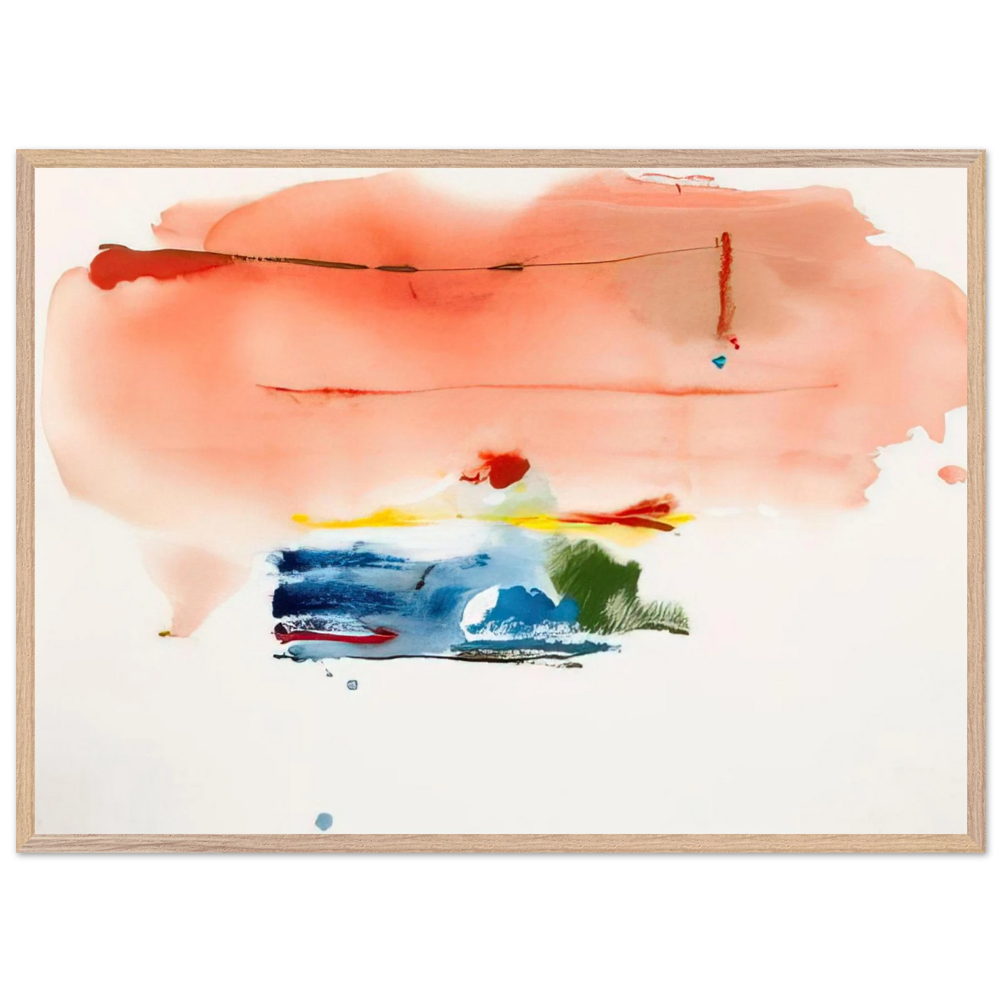 Helen Frankenthaler - Santa Fe II - 1986 Wall art - 27x35 cm / 11x14 inches - Premium Wooden Framed Poster With Fine Art Paper-canvas - White frame