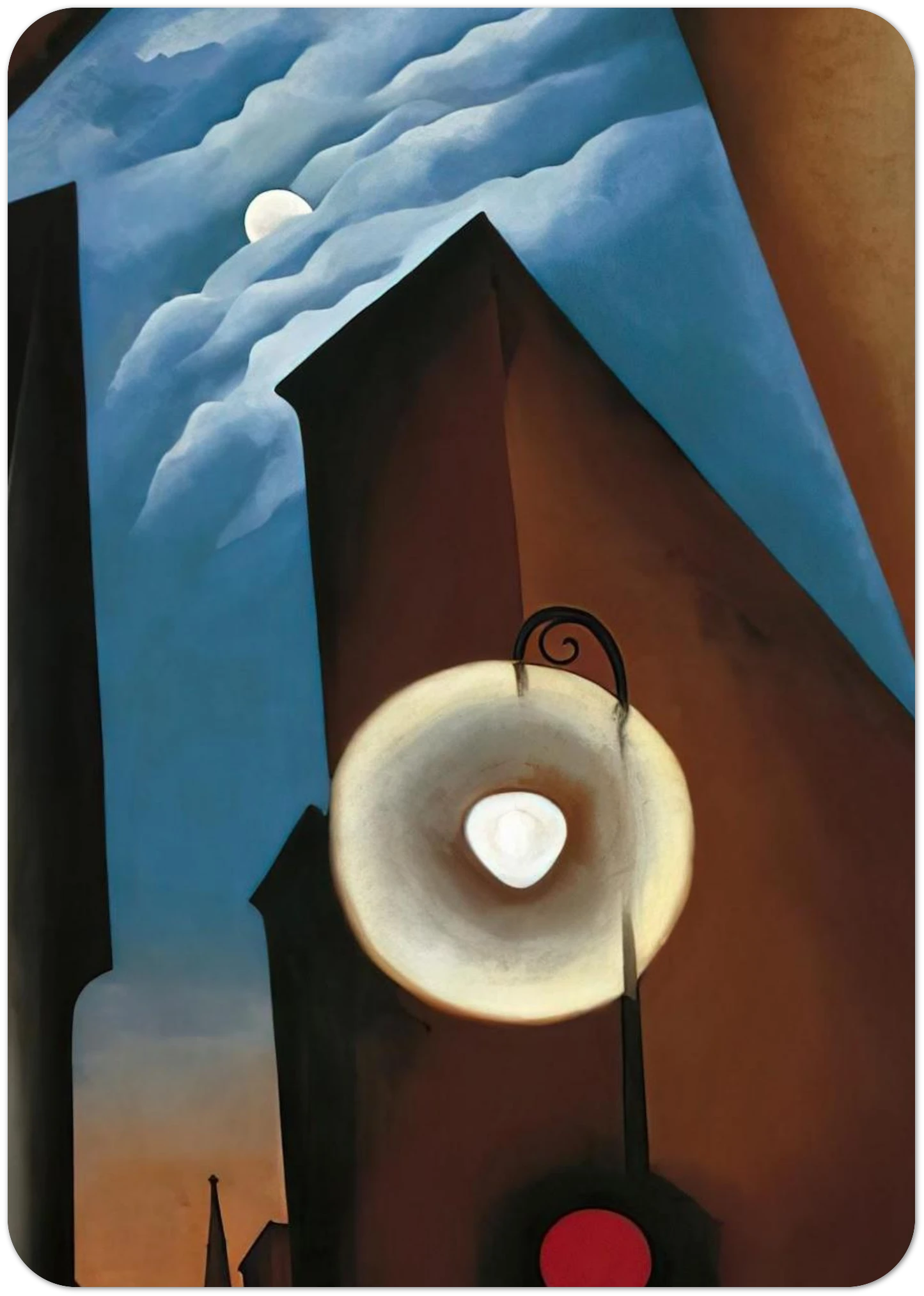 New York with Moon By Georgia O'Keeffe Pack of 10 Post Cards | Georgia O'Keeffe Post Cards | A6 (10.5 x 14.8 cm) - 4.1 x 5.8 inches