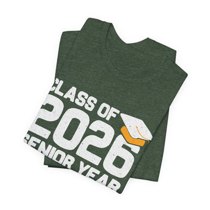 Klas van 2026 Laatstejaars T-shirt, Afstudeershirt, Unisex Afstudeergeschenk, Middelbare School Leerlingen Kleding, College Gebonden T-shirt