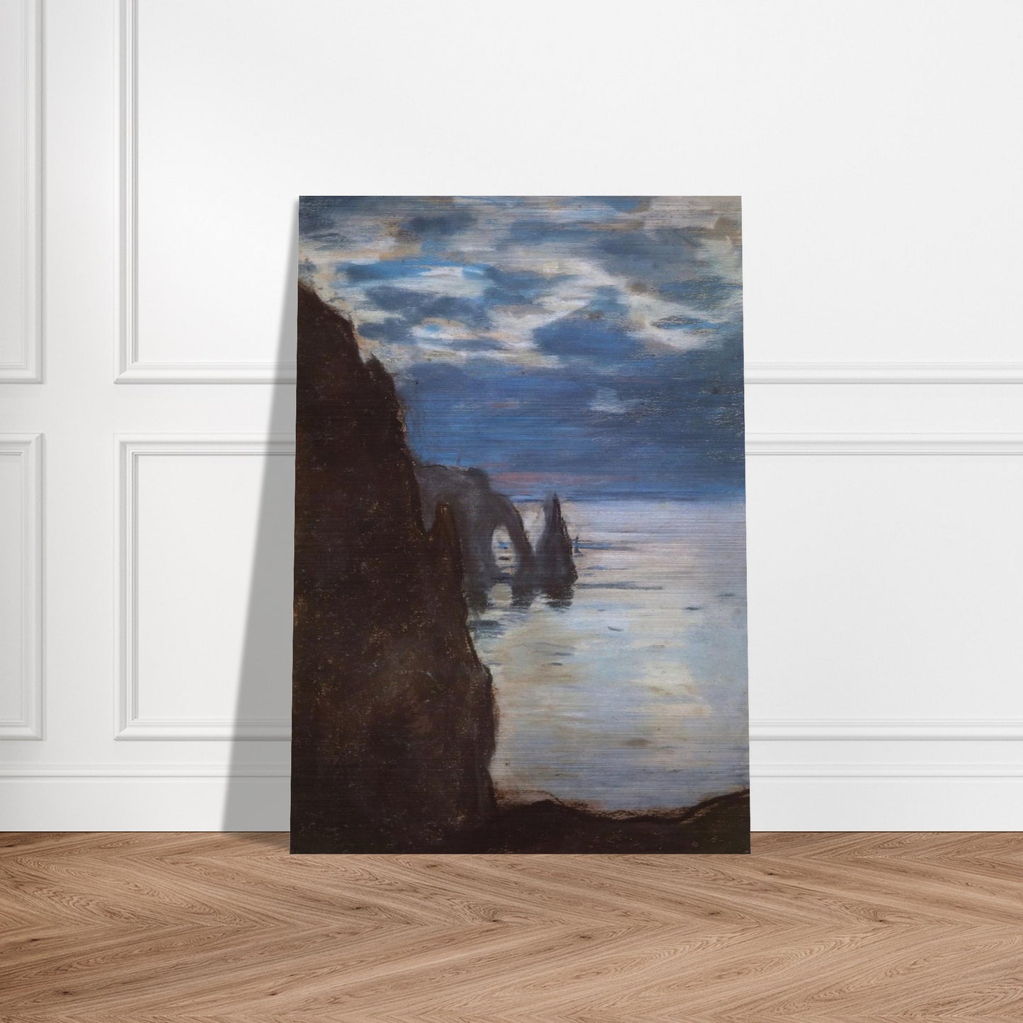 Etretat, the Needle Rock and Porte d'Aval - claude monet Brushed Aluminum Print - 70x100 cm / 28x40 inches | claude monet Aluminum Print | claude monet Prints