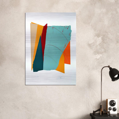 Red Line II - 1979 - Larry Zox Brushed Aluminum Print - 70x100 cm / 28x40 inches | Larry Zox Aluminum Print | Larry Zox Prints