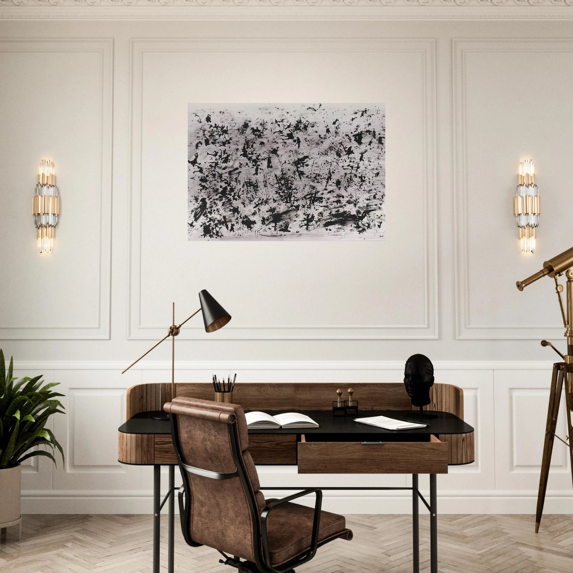 UNTITLED 1962 - Henri Michaux Brushed Aluminum Print - 70x100 cm / 28x40 inches | Henri Michaux Aluminum Print | Henri Michaux Prints
