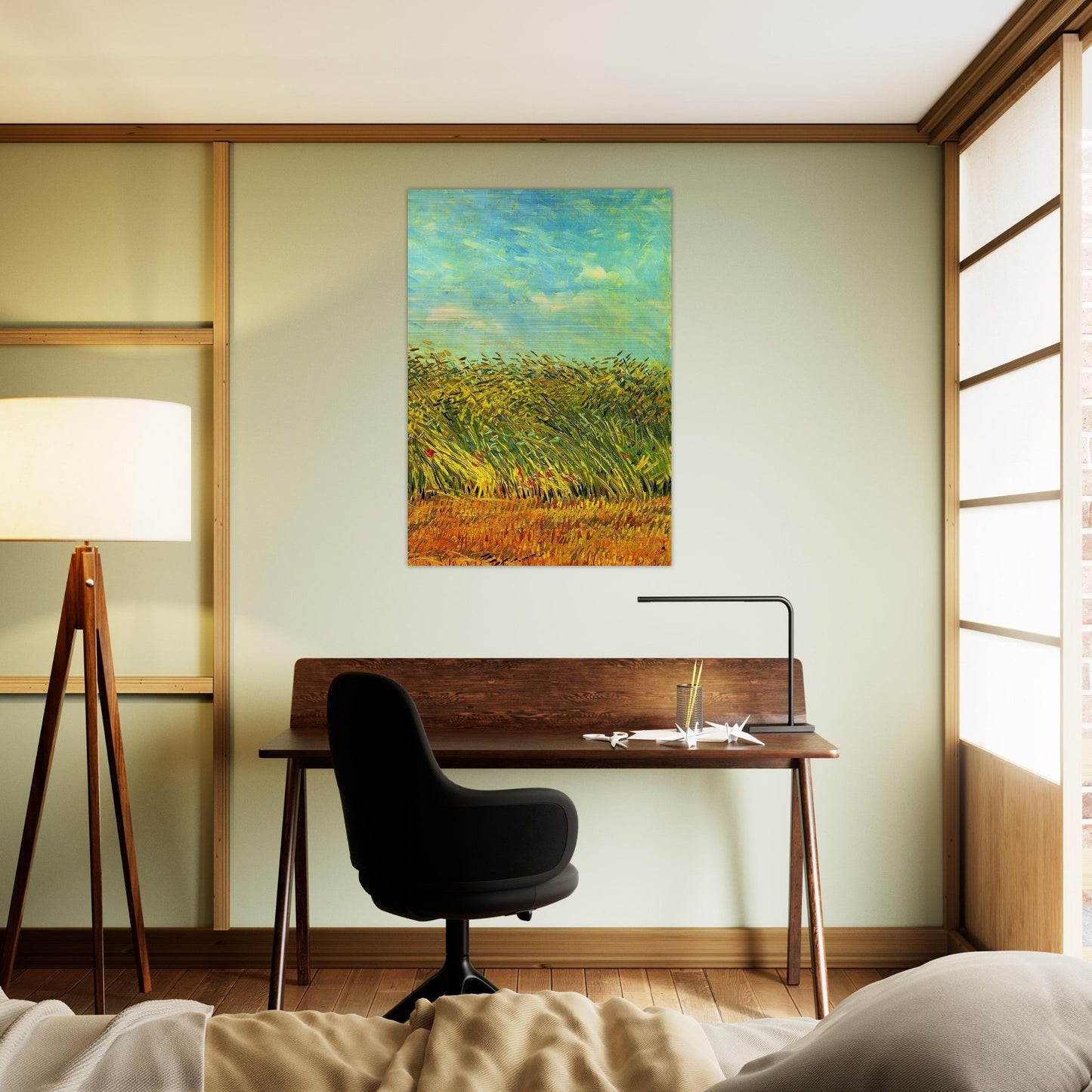 Wheat Field with a Lark - Vincent van Gogh Brushed Aluminum Print - 70x100 cm / 28x40 inches | Vincent van Gogh Aluminum Print | Vincent van Gogh Prints