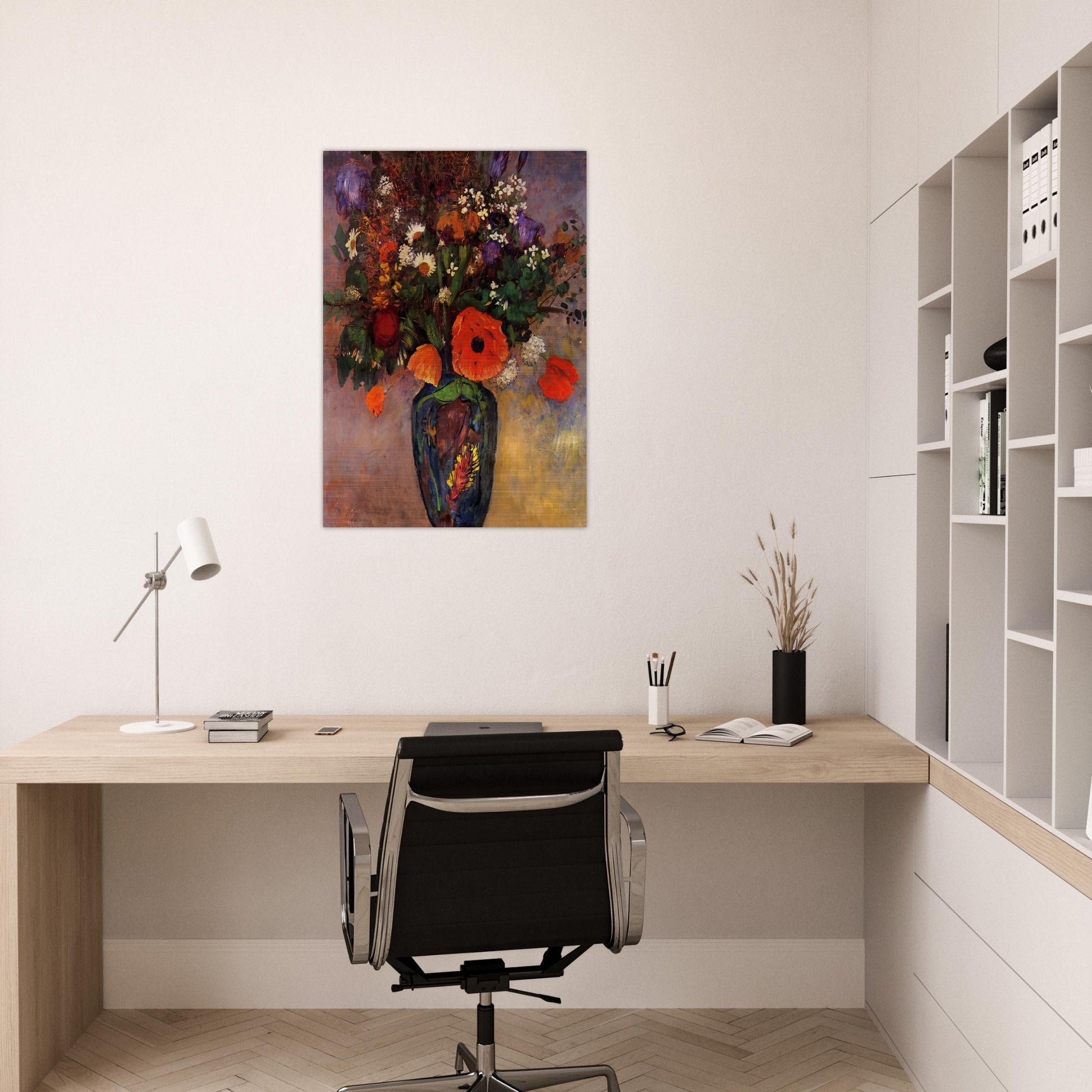VASE DE FLEURS - Odilon Redon Brushed Aluminum Print - 70x100 cm / 28x40 inches | Odilon Redon Aluminum Print | Odilon Redon Prints