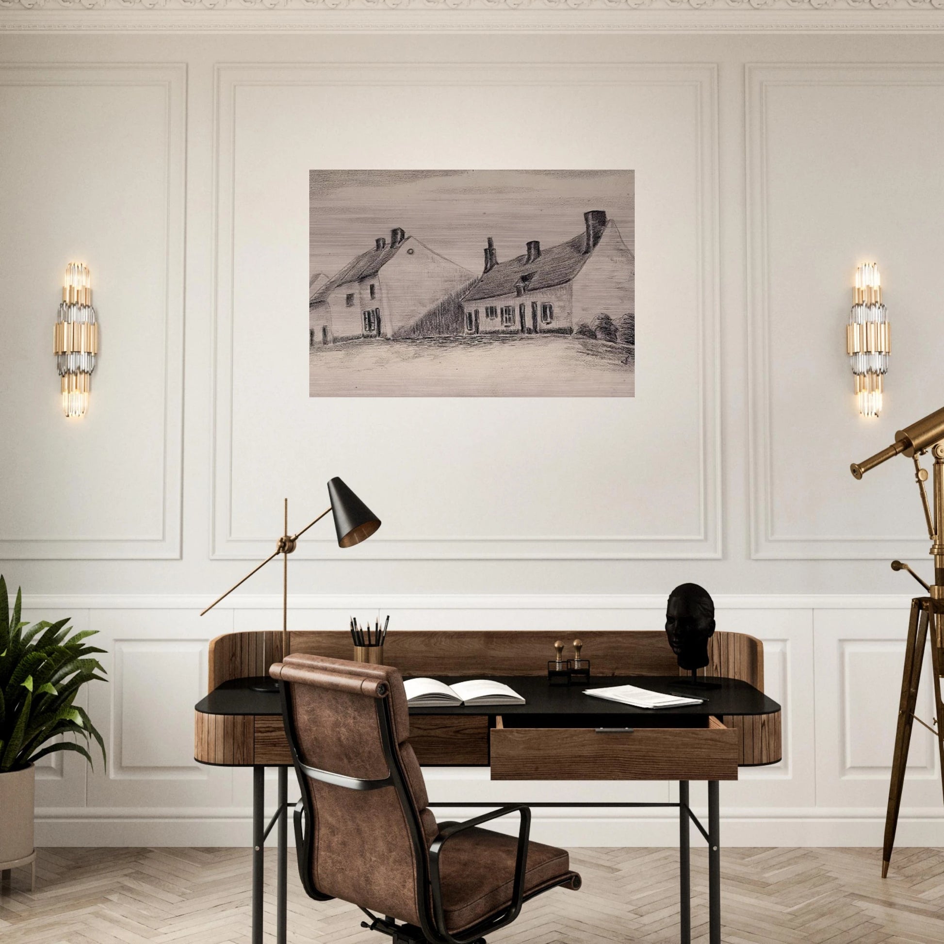 A Zandmennik house - Vincent van Gogh Brushed Aluminum Print - 70x100 cm / 28x40 inches | Vincent van Gogh Aluminum Print | Vincent van Gogh Prints