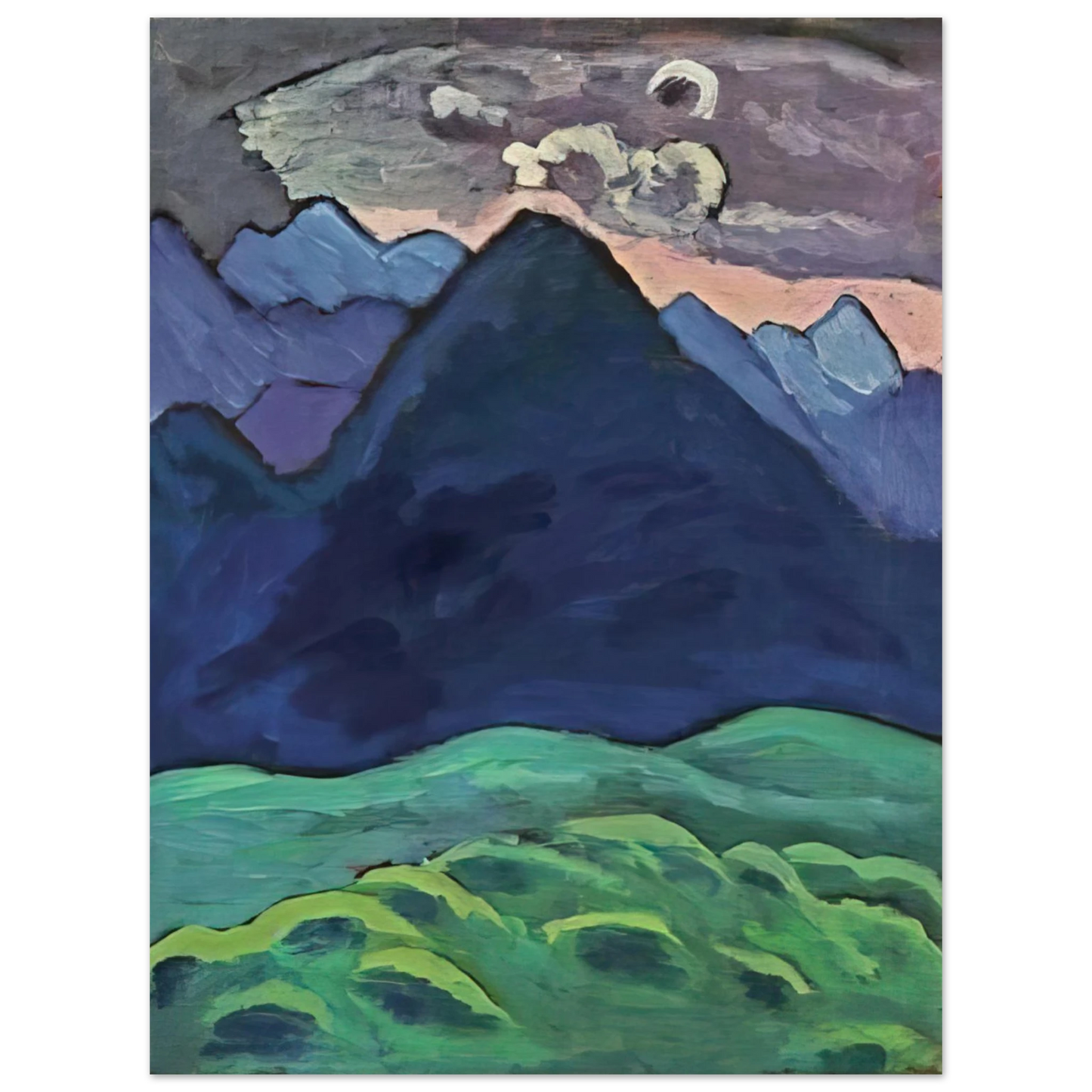 Gabriele Munter - BLAUER KEGELBERG 1930  75x100 cm / 30x40inches Fine Art Poster