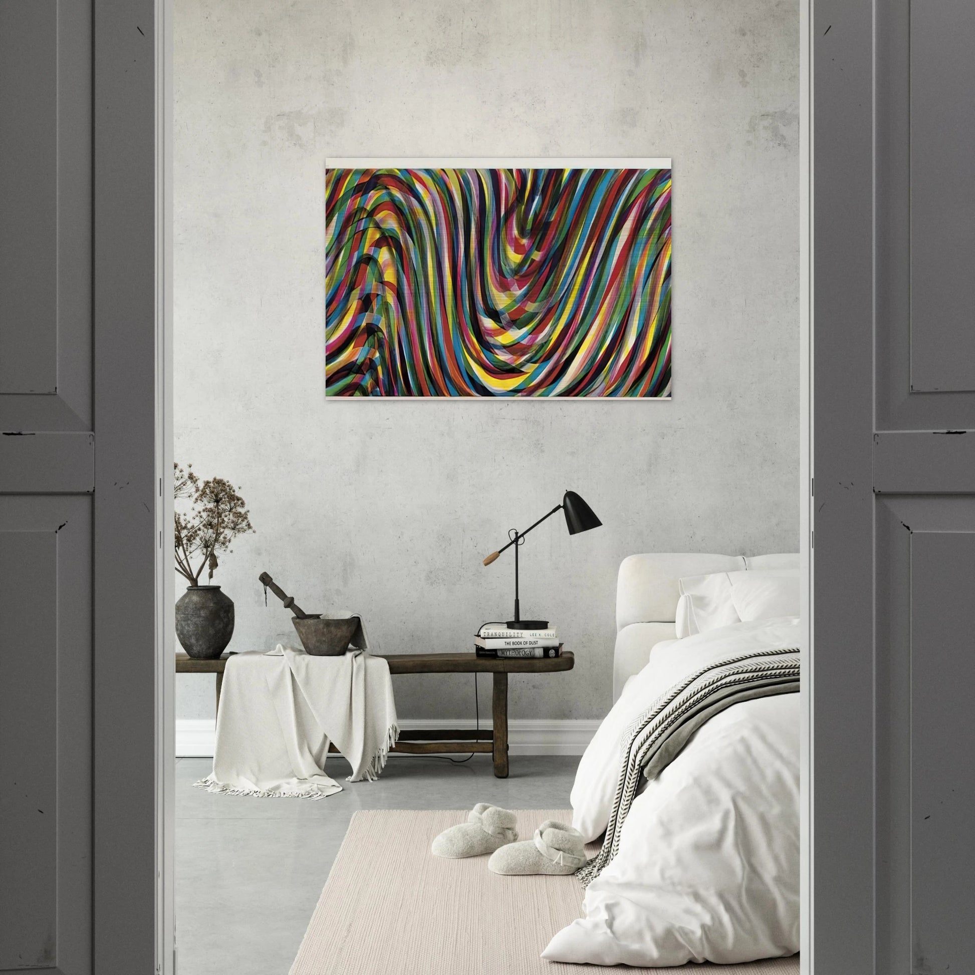 Horizontal Wavy Lines - Sol LeWitt Brushed Aluminum Print - 70x100 cm / 28x40 inches | Sol LeWitt Aluminum Print | Sol LeWitt Prints