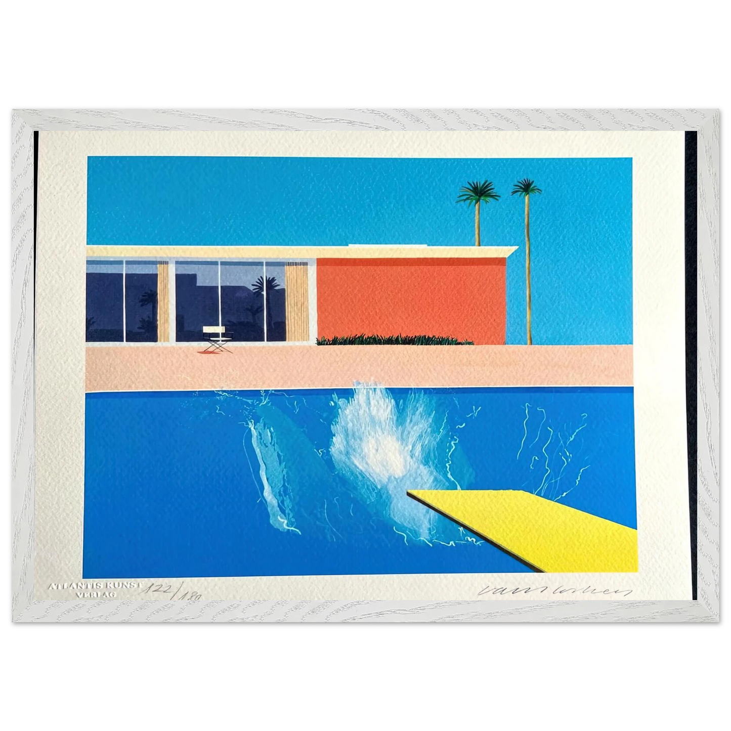 David Hockney - David Hockney Wall art - 30x40 cm / 12x16 inches - Premium Wooden Framed Poster With Fine Art Paper-canvas - White frame