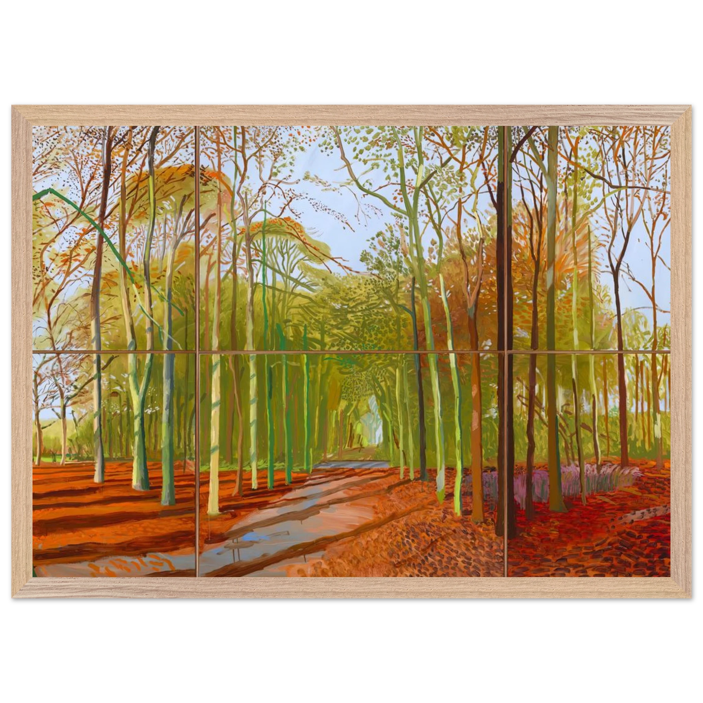 David Hockney - Woldgate Woods, 21, 23 & 29 November 2006 - A3 (29.7 x 42  cm) - Premium Wooden Framed Poster With Fine Art Paper-canvas - Wood frame