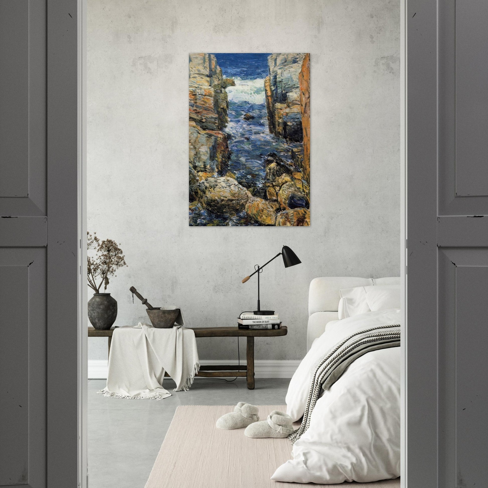 The South Gorge, Appledore, Isles of Shoals - Childe Hassam Brushed Aluminum Print - 70x100 cm / 28x40 inches | Childe Hassam Aluminum Print | Childe Hassam Prints