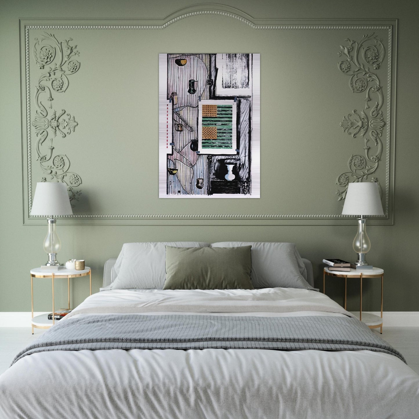VENTRILOQUIST ULAE 235 - Jasper Johns Brushed Aluminum Print - 70x100 cm / 28x40 inches | Jasper Johns Aluminum Print | Jasper Johns Prints