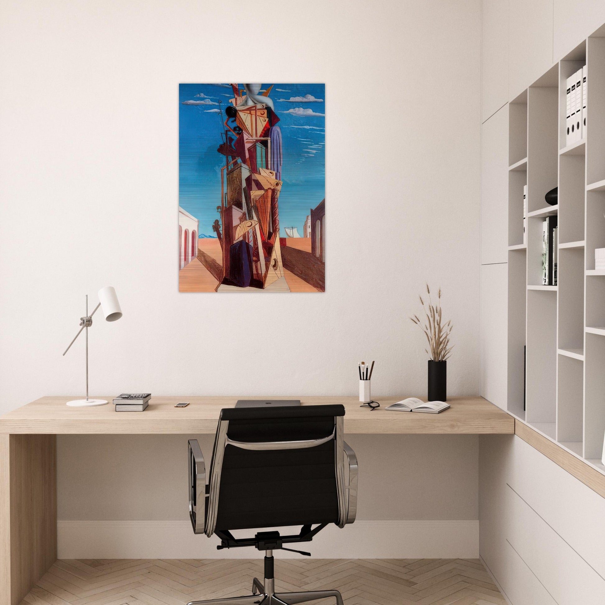 THE GREAT MACHINE 1925 - Giorgio de Chirico Brushed Aluminum Print - 70x100 cm / 28x40 inches | Giorgio de Chirico Aluminum Print | Giorgio de Chirico Prints
